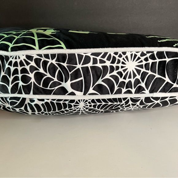 Halloween Glow in the Dark Coffin Throw Pillow Enter if you Dare Skeleton Hands - Picture 4 of 12